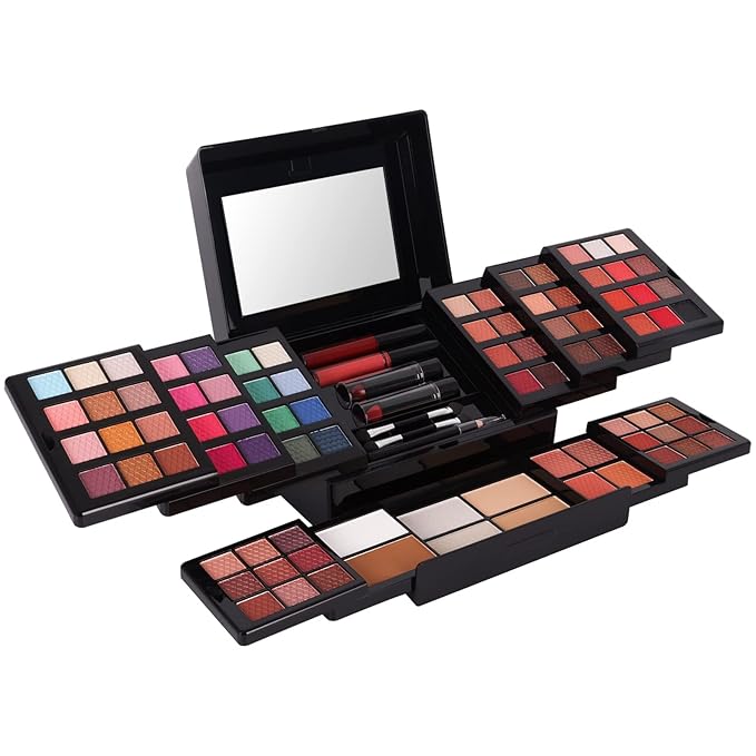 88 Colors Professional Makeup Palette Set Kit Combination, All In One Makeup Gift Set for women Full Kit， include Eyeshadow,Lipstick,Compact Powder,Eyeliner,Concealer（006-Black）-Velvo Beauty