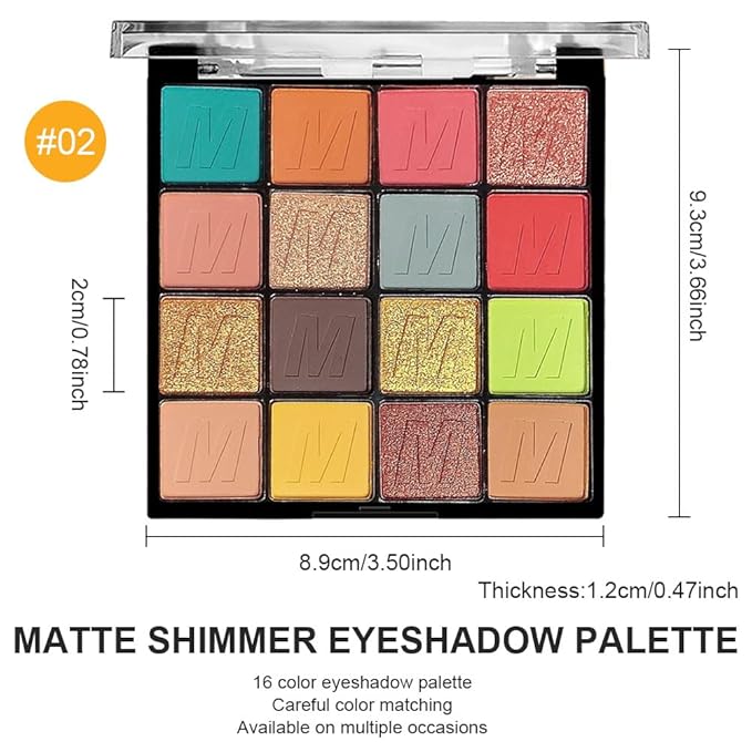 16 Colors Champagne Gold Glitter Matte Shimmer Eyeshadow Palette for Eye Makeup,High Pigmented Brown Eye Shadow Primers Powder Palet de sombras de ojos-Velvo Beauty