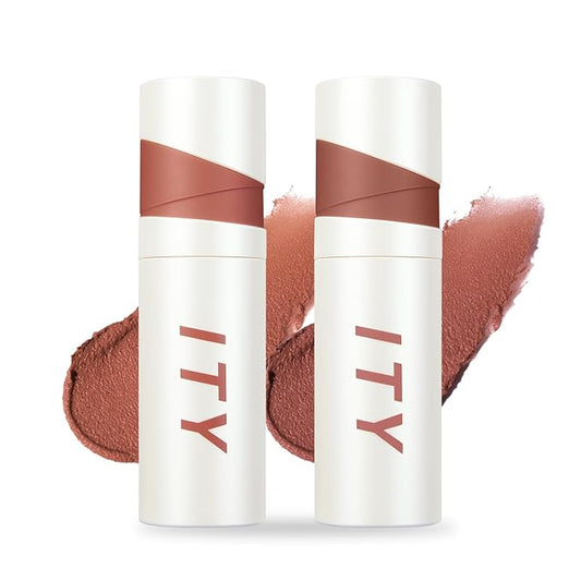 ITY Velvet Matte Finish Lip Stain-Mousse Textured Lip Clay, Conceals Lip Lines, Rich Pigment Lip Tint Lipsticks,2 Pack, 0.14 oz (4g) in Petal, Berrylicious-Velvo Beauty