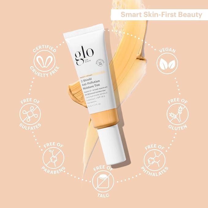 Glo Skin Beauty C-Shield Anti-Pollution Moisture Tint - Tinted Moisturizer With SPF 30 for Face, Broad Spectrum Protection & Vitamin C, 1.7 Oz (3W-Light)-Velvo Beauty