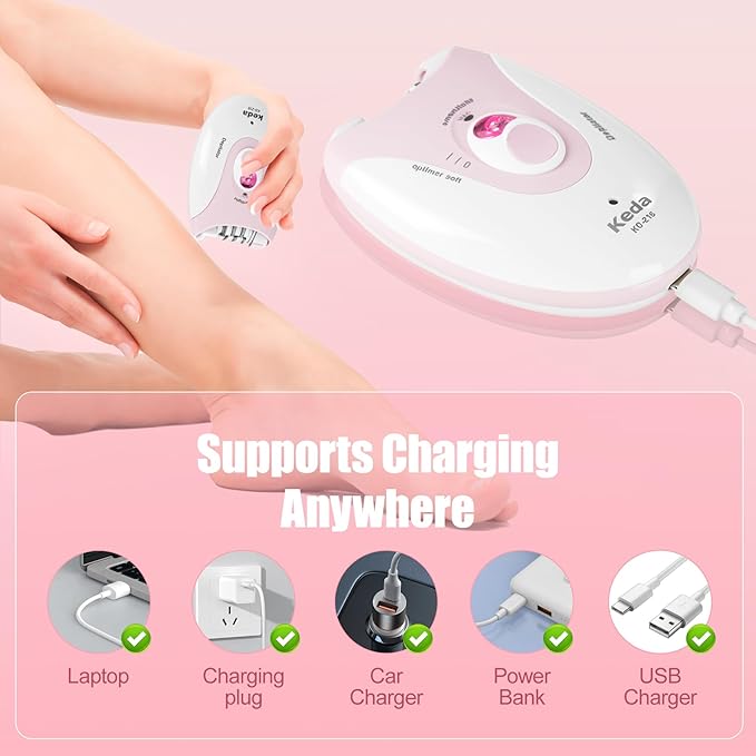 Epilator for Women, Epilators with LED Light, Dual Speed Hair Removal Device, Facial Hair Removal Women, Cordless, Epilators Hair Removal Rechargeable, for Epilator Bikini, Face, Arm, Legs, Armpits-Velvo Beauty