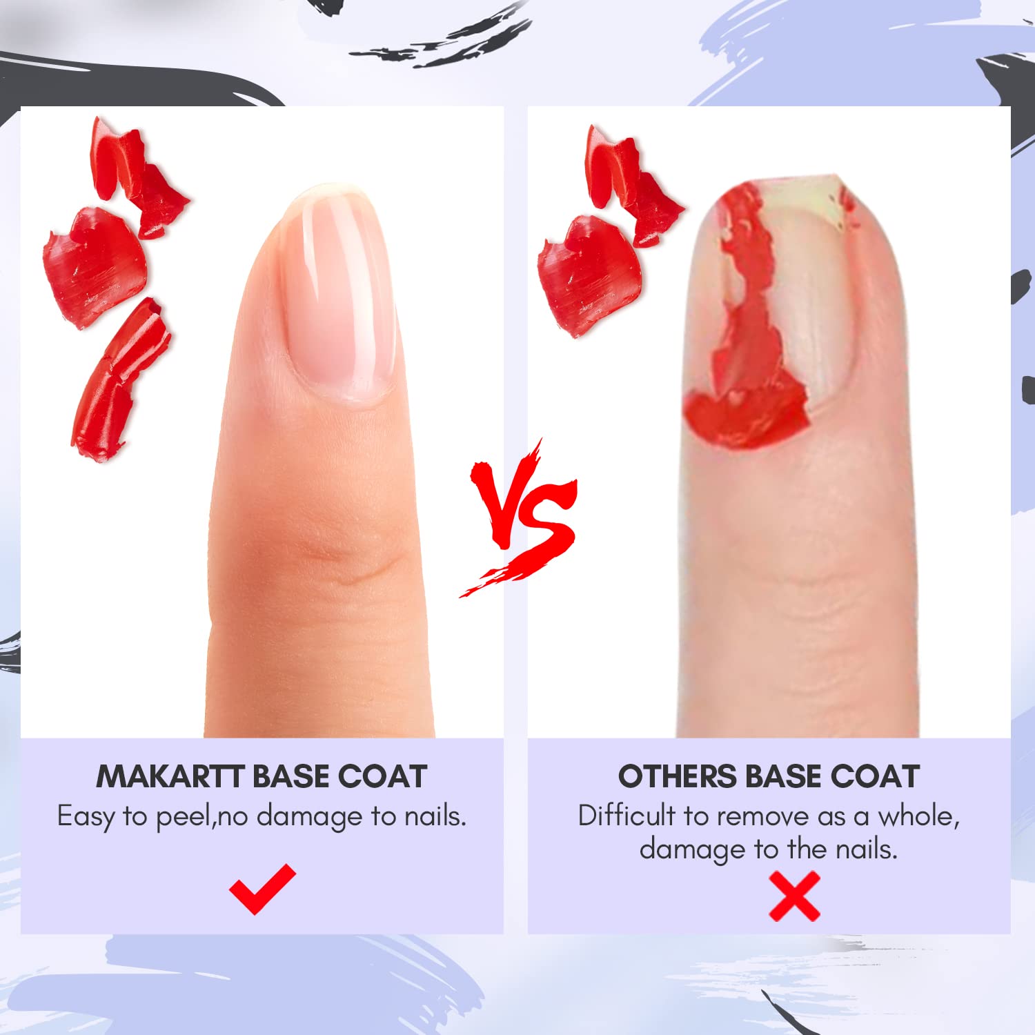 Makartt Peel Off Gel Base Coat 15ml – Clear, Easy Removal Gel Nail Polish Peelable Base for Practice, No Soaking or Filing, Damage-Free for Weak & Thin Nails, UV/LED Lamp Needed, Beginner-Friendly-Velvo Beauty
