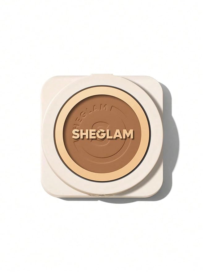 SHEGLAM SKin-Focus Full Coverage Powder Foundation Oil-Control Lightweight Face Pressed Powder Makeup-Wheat-Velvo Beauty