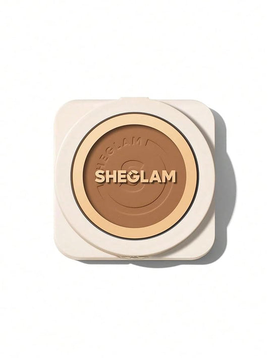 SHEGLAM SKin-Focus Full Coverage Powder Foundation Oil-Control Lightweight Face Pressed Powder Makeup-Wheat-Velvo Beauty
