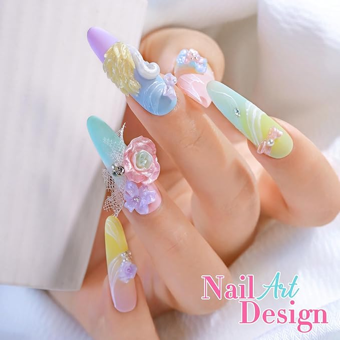 Double Rhythm 3D Nail Gel Pearl Solid Sculpting for Nail Art Non-Sticky Hard for Building Carving Molding Extension Soak Off UV/LED Nail Art Salon Home DIY 0.5 Oz (Yellow-Silk 07)-Velvo Beauty