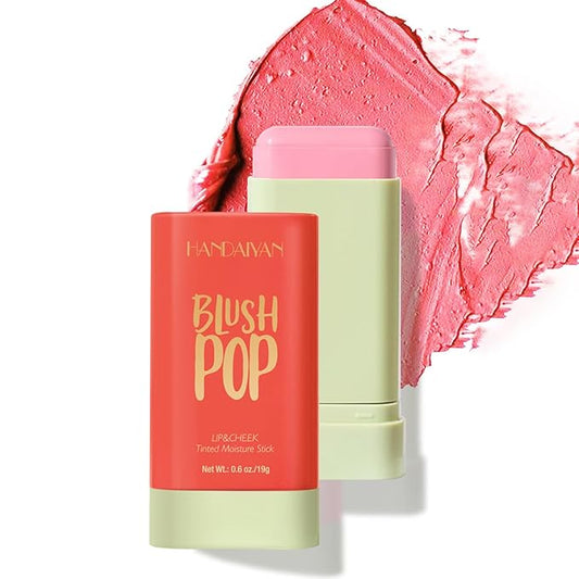Multi-Use Makeup Blush Stick, Beauty Tinted Solid Blush Stick, 3-in-1 Cream Blush Stick for Cheek/Eyes/Lips, Waterproof Moisturizer Stick, Suitable for All Skin (02# Coral Orange)-Velvo Beauty