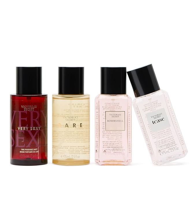 Victoria's Secret Fine Fragrance Mini Mist Gift Set, 4 Piece, Assorted Scents-Velvo Beauty