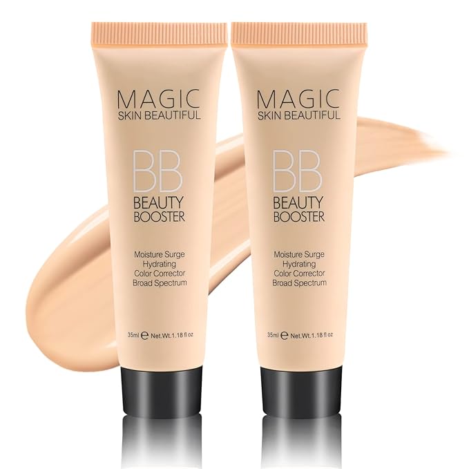 Boobeen Hydrating BB Cream, Full-Coverage Foundation & Concealer, Color Correcting Tinted Moisturizer BB Cream for All Skin Types - Evens Skin Tone (2 Pcs)-Velvo Beauty