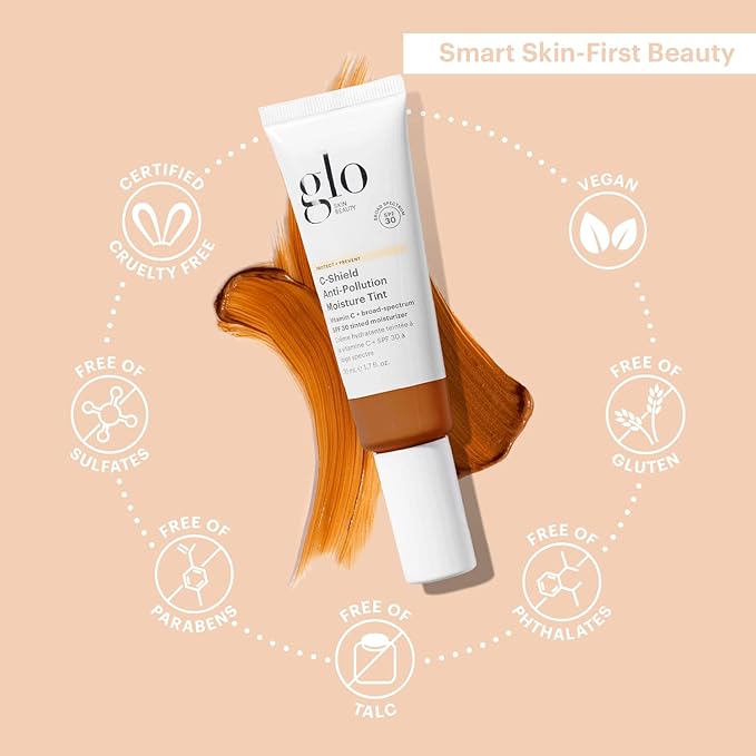 Glo Skin Beauty C-Shield Anti-Pollution Moisture Tint - Tinted Moisturizer With SPF 30 for Face, Broad Spectrum Protection & Vitamin C, 1.7 Oz (9N-Dark)-Velvo Beauty