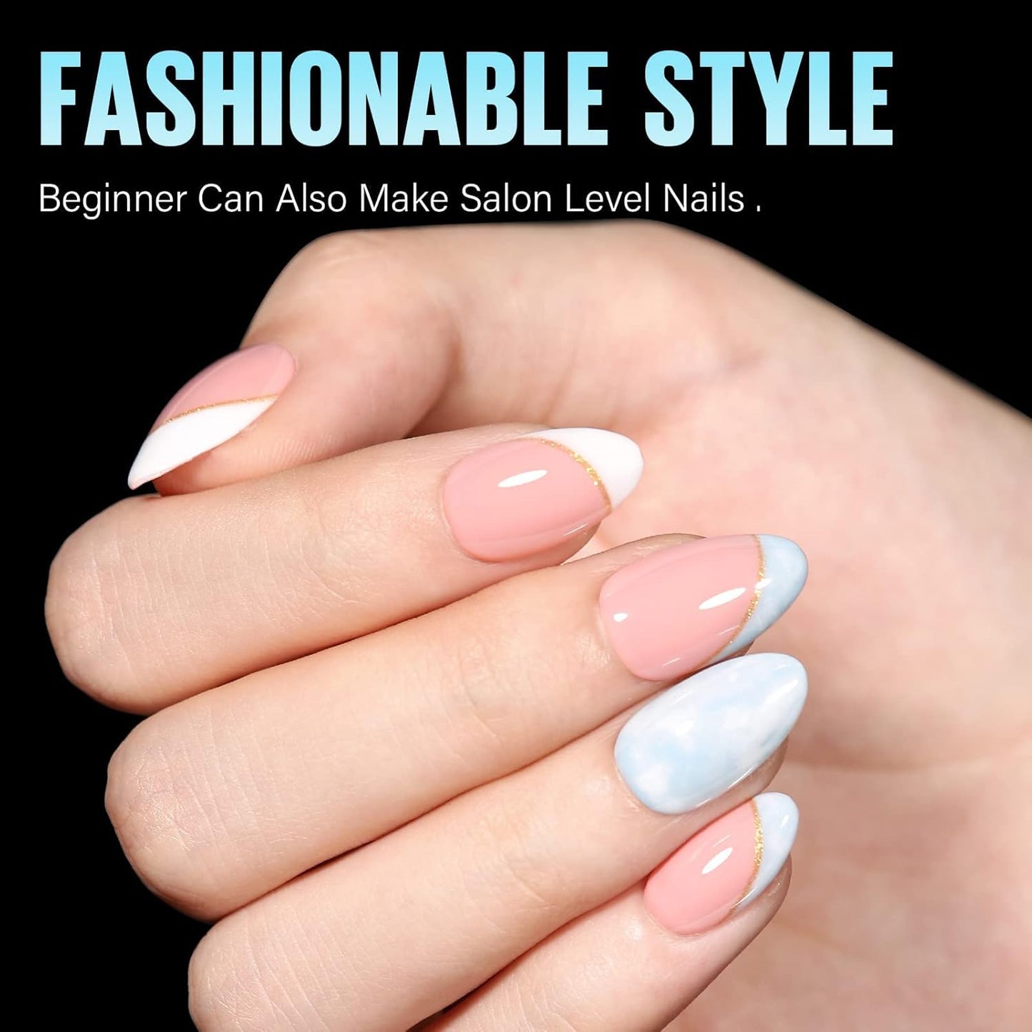 TOMICCA Short Almond Nail Tips, Acrylic Soft Full Coverage Fake Nailsfor Extension Manicure, Double-sided Matte Press on Nail Tips for Home DIY Art Women Girls-Velvo Beauty