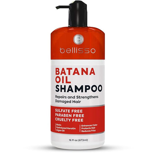 Batana Oil Shampoo - Volumizing Salon Formula for Thinning and Fine Hair Women and Men - Sulfate and Paraben Free - Thickening Volume Boost for Thicker, Fuller Hair - With Argan Oil - 16 Fl Oz-Velvo Beauty
