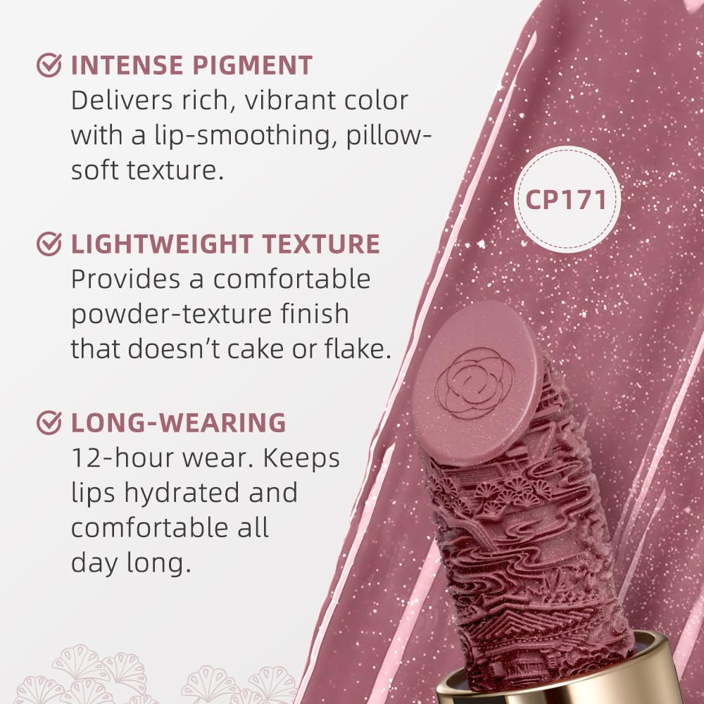 Catkin Moist Lipstick Hydrating High Impact Color Infused with Vitamin E and Avocado Oil Smooth Soft Texture Long Lasting Glow Finish 171-Velvo Beauty
