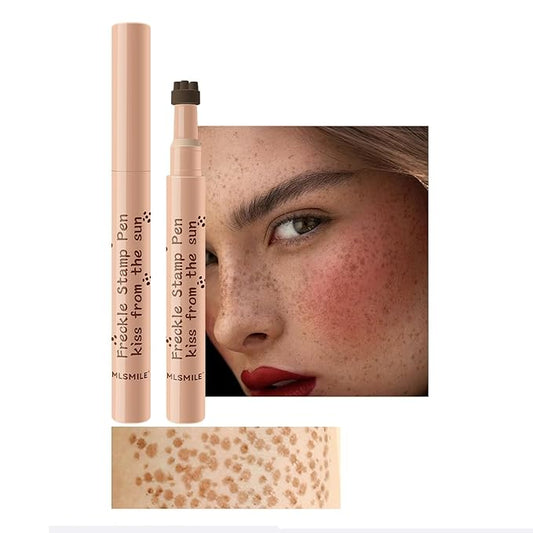 AKARY Stamp Freckle Pen Natural Lifelike Fake Freckles Makeup, Waterproof Long Lasting Quick Dry 5 Comb Corners Natural Like Face Freckle Makeup Pen for Effortless Sunkissed Makeup, 04-Dark Brown-Velvo Beauty