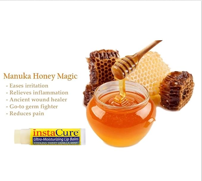 InstaCure Original Nose Balm With Raw Manuka Honey Vitamin E Shea Butter Aloe Vera Oil And Vanilla Mint Ultra-Moisturizing Max Repair/Protective Lip Balm - Fast Relief for Dry Nose & Soreness (3 Pack)-Velvo Beauty