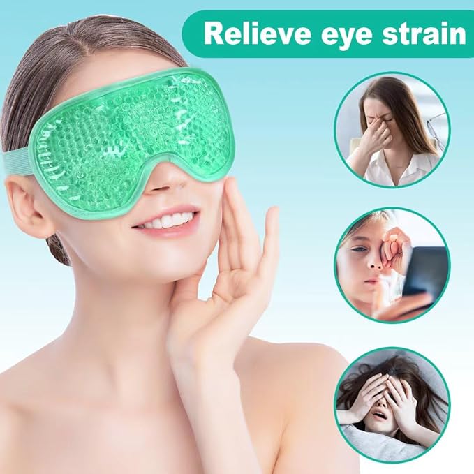 ONLYSKY BEAUTY Cold Eye Mask Cooling Gel Eye-Mask for Dry Eyes, Eye relax and Pressure Release as Gift for women (Green)-Velvo Beauty