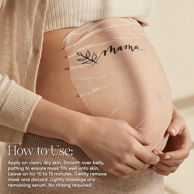 Evereden Soothing Belly Mask - 1 Belly Mask for Pregnant Women 1st & 2nd Trimester - Hydrating, Nourishing, & Soothing Pregnancy Skin Care Belly Masks - Clean & Vegan Pregnancy & Maternity Products-Velvo Beauty