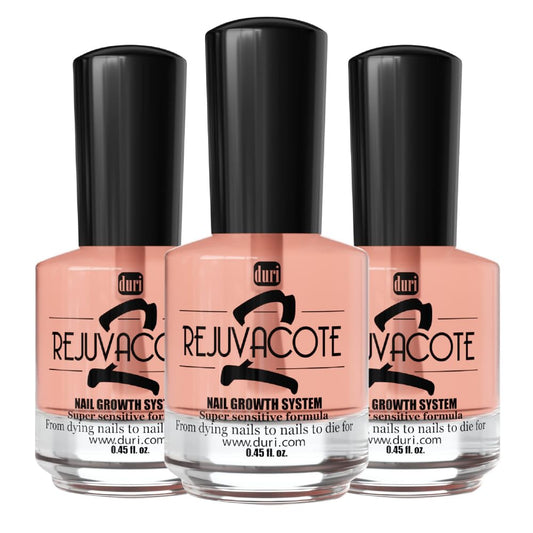 Duri Rejuvacote 2 Nail Growth System Sensitive Formula - Nail Hardener and Strengthener for Brittle, Breaking, Splitting Nail Repair - 0.45 Fl Oz (Pack of 3)-Velvo Beauty