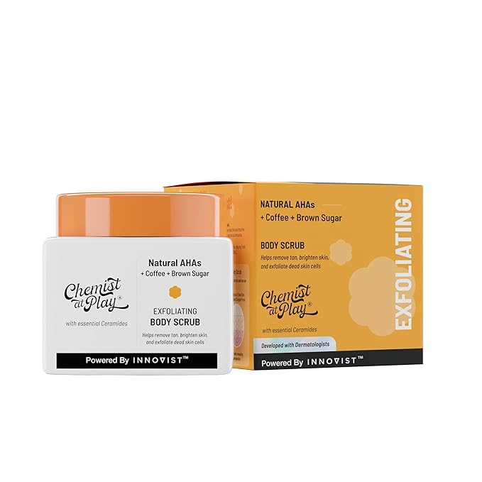 Exfoliating Body Scrub For Removing Tan & Dead Skin Cells | Rough & Bumpy Skin, Tanned & Pigmented Skin | For Smooth, Soft & Bright Skin | Natural AHAs | Coffee 2.6 fl oz.-Velvo Beauty