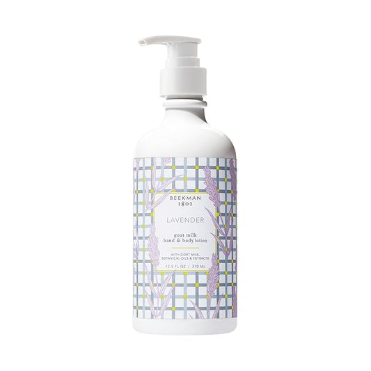Beekman 1802 Goat Milk Body Lotion, Lavender - Scented - 12.5 oz - Hydrating & Moisturizing with Shea Butter - for Sensitive Skin - Cruelty Free - Packaging May Vary - Pump Included, Ready for Use-Velvo Beauty
