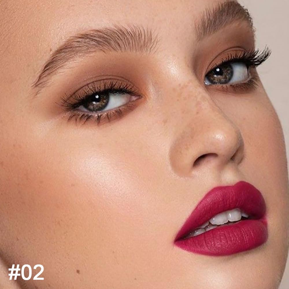 Kaely 2-in-1 Plum Red Lip Liner & Lipstick Set Kit for Women, Matte Lips Kit with Lip Liner Lip Stains Long Lasting Waterproof 24 Hour Lipstick and Lip Liners Combo Lipliners Pencil Set 02-Velvo Beauty