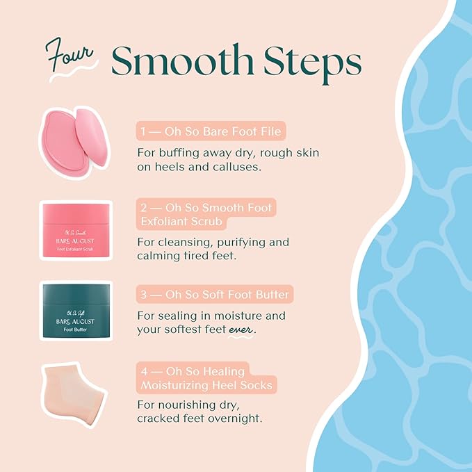 Bare August Glass Foot File & Overnight Heel Socks Bundle-Velvo Beauty