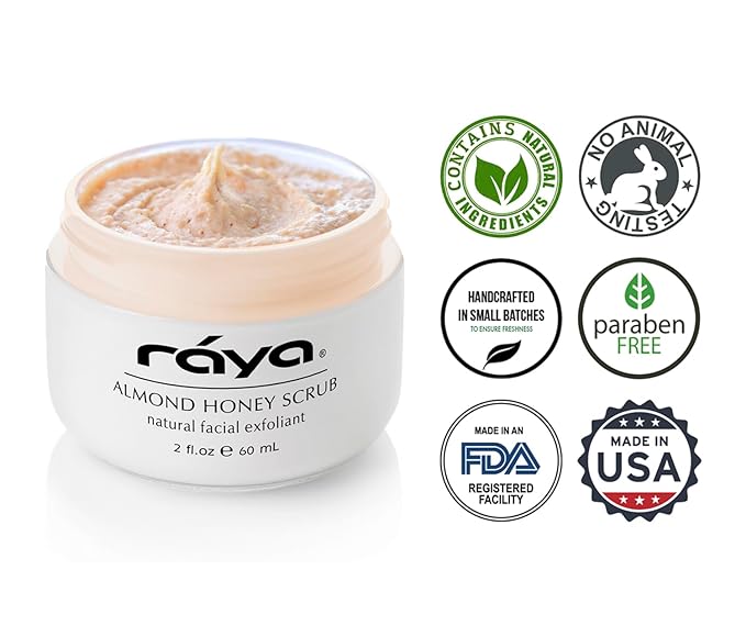 RAYA Almond Honey Facial Scrub (106) | Natural Exfoliating Facial Scrub for Non-Blemished Skin | Polishes, Softens, and Creates a Glowing Complexion-Velvo Beauty