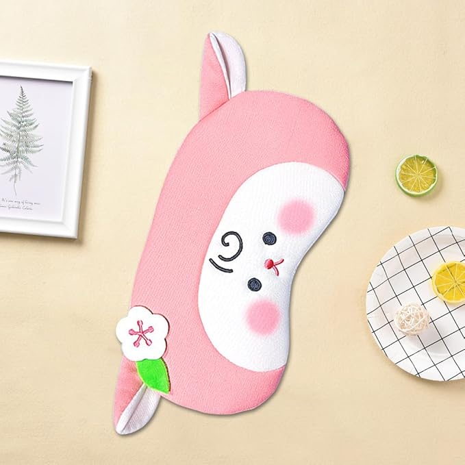 PERFECTSIGHT Sheep Sleep Eye Masks, Cute Plush Sleep Eye Cover Lightweight Adjustable Eyeshade Faux Fur Mask Cover for Women Men Sleep Travel Nap (Pink Sheep)-Velvo Beauty