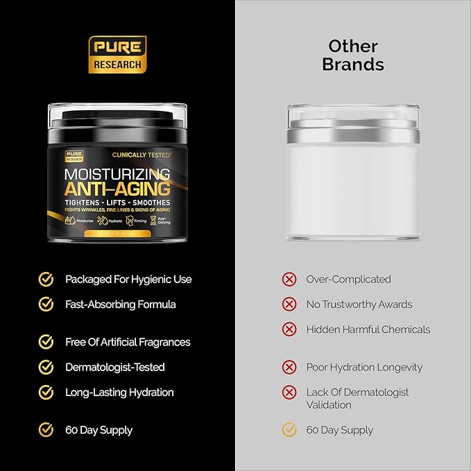 Men's Face Cream Moisturizer - Anti-Aging Cream For Men, Collagen, Retinol & Hyaluronic Acid - Day & Night - Facial Skin Care- Anti Wrinkle 1.7 oz-Velvo Beauty