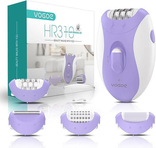 Epilator for Women-Cordless Epilators Hair Removal for Women, 4-in-1 Electric Razor Hair Remover, 2 Speeds & 21 Tweezers for Face Legs Arms Armpit Bikini, Purple HR310-Velvo Beauty