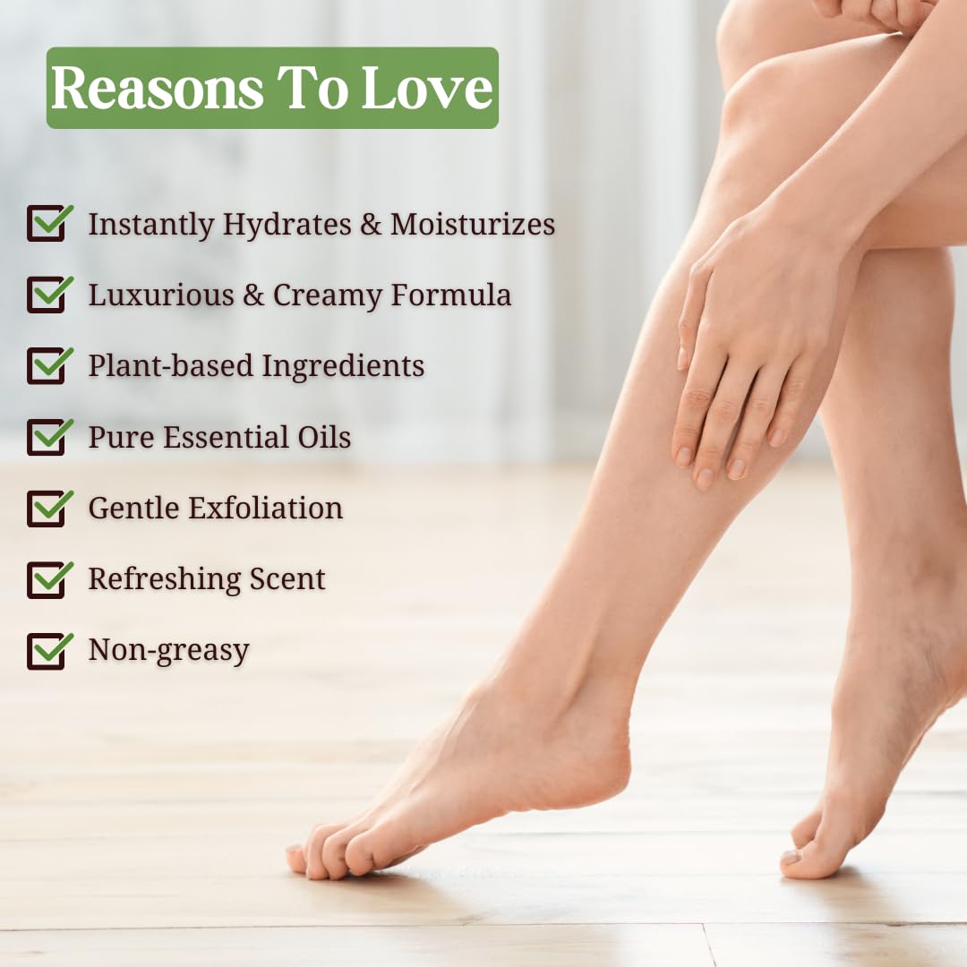 Peppermint, Rosemary, Eucalyptus & Tea Tree Oil Foot Cream for Dry Feet, Cracked Heels, Calluses, Athlete's Foot - Heel Repair Cream for Women & Men (8 oz)-Velvo Beauty