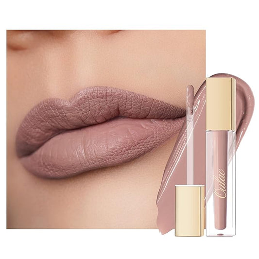 Oulac Matte Liquid Pink Lipstick for Women, Pink Nude Long Lasting Lipstick, Waterproof Lip Stain, No Transfer, Creamy High Pigmented Formula with Vitamin E, Vegan & Cruelty-Free M19-Velvo Beauty