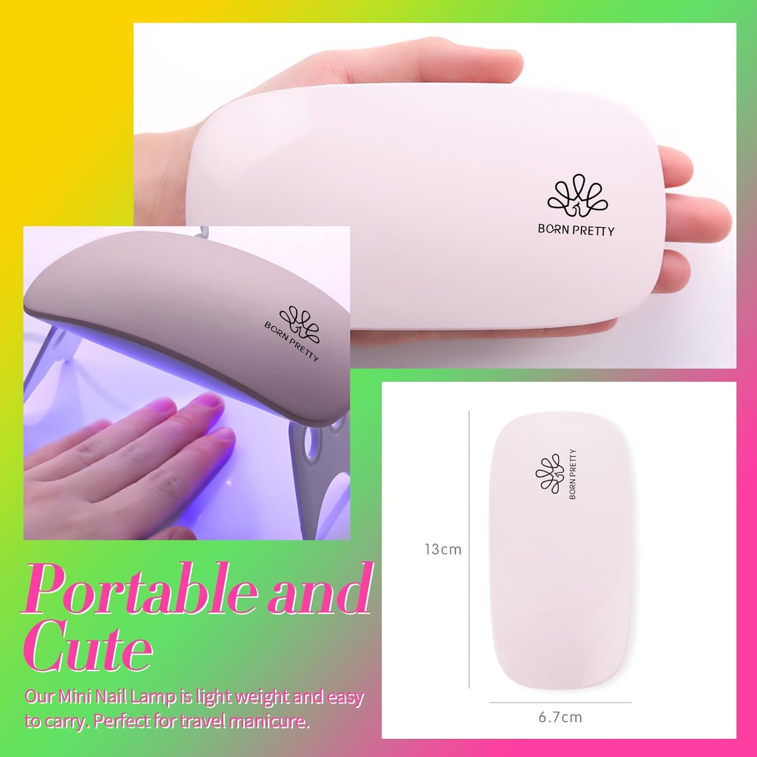 BORN PRETTY Neon Extension Nail Gel Kit-6 Colors Gel Kit Neon Pink Blue All-In-1 with Nail Lamp Base Top Coat Set Nail Forms French Manicure Set-Velvo Beauty