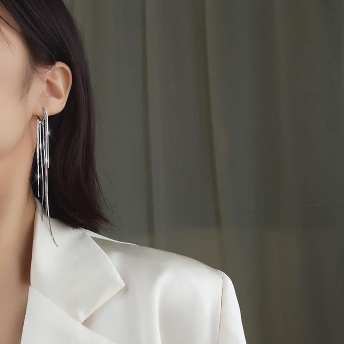 Boho Long Tassel Chain Earrings Fringe Drop Dangle Earrings Gold Dangling Chain Tassel Earrings Vintage Statement Earrings Jewelry for Women and Girls Gifts-Velvo Beauty