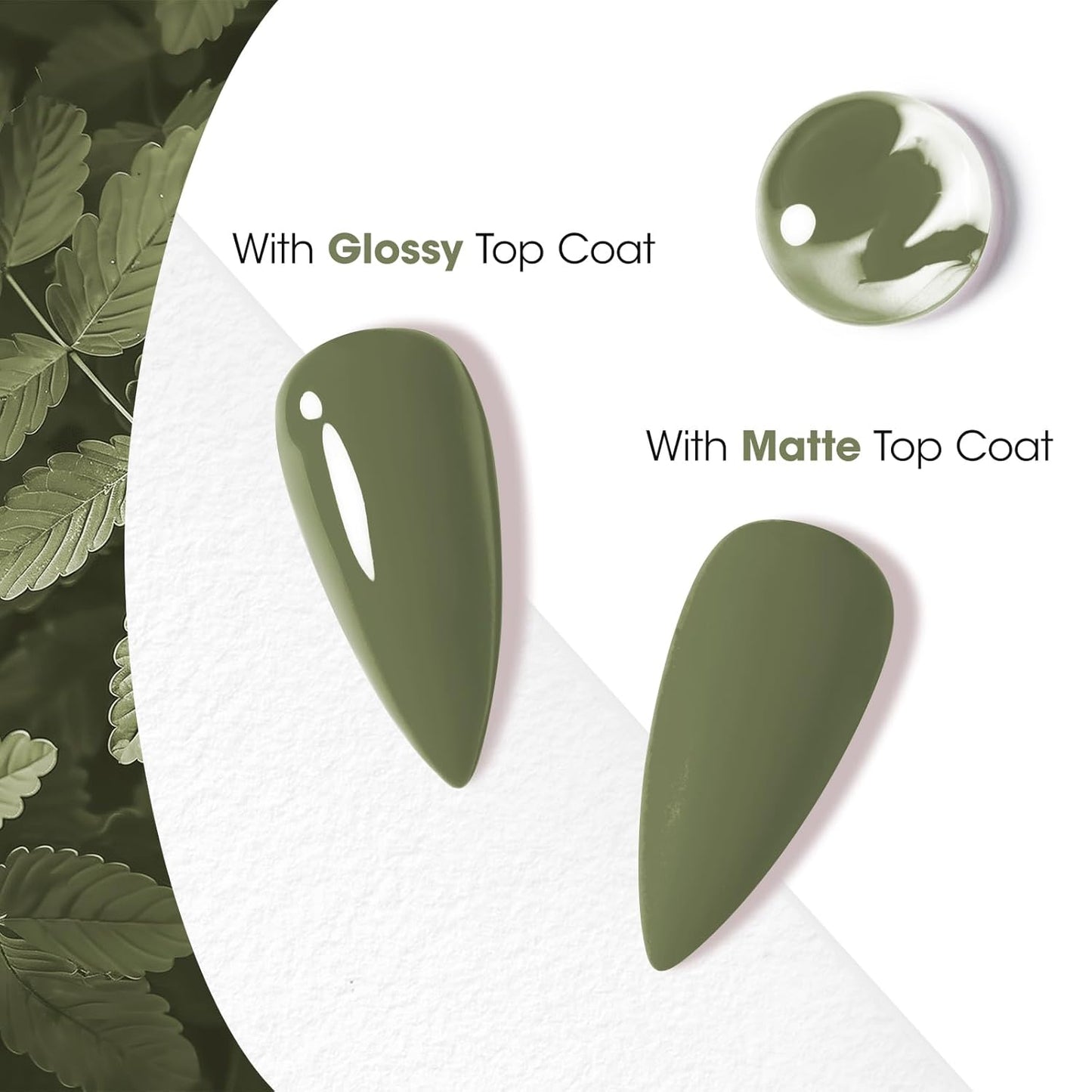 Gellen Green Gel Nail Polish 18 ML Sage Green Nail Gel Polish Soak off UV LED Nail Lamp Emerald Nail Polish for Fall Winter Salon DIY Nail Art Manicure at Home Holiday Gift for Women, 0.61 Fl Oz-Velvo Beauty