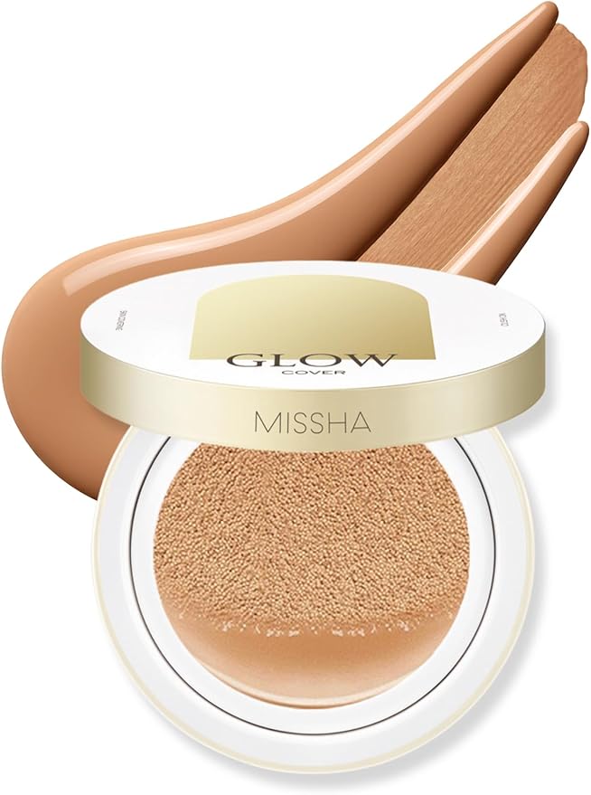 MISSHA Glow Cushion No.27 Honey Beige for Tanned Skin Radiant & Moisturizing Skin with Buildable Coverage-Velvo Beauty