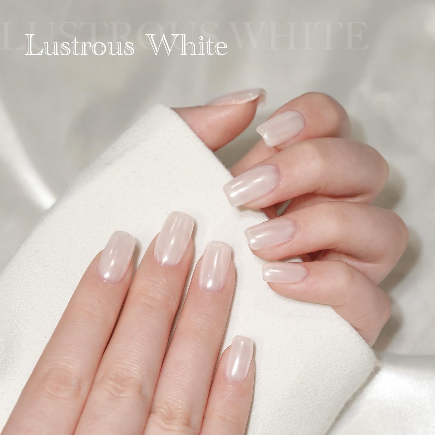 GAOY White Pearl Chrome Nail Powder, Mirror Effect Shimmer Glitter Pigment Mermaid Aurora Nail Art Decorations, Lustrous White-Velvo Beauty