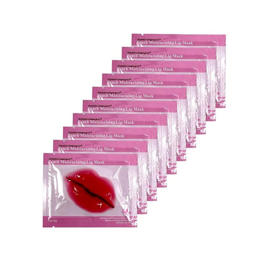 Adofect 30 Pieces Peach Moisturizing Collagen Lip Masks Crystal Lip Care Gel Pads Patches, Mouth & Lips Age Defying Masques - Great for Anti-Chapped, Anti-Wrinkle, Plump Your Lips, Rose Red-Velvo Beauty