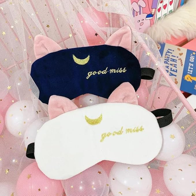 2PCS Eye Mask for Sleeping Cute Sailor Moon Natural Sleep Eye Mask Eyeshade Cover Shade Eye Patch Soft Portable Blindfold Travel Eyepatch for Girls Boys Women Men-Velvo Beauty