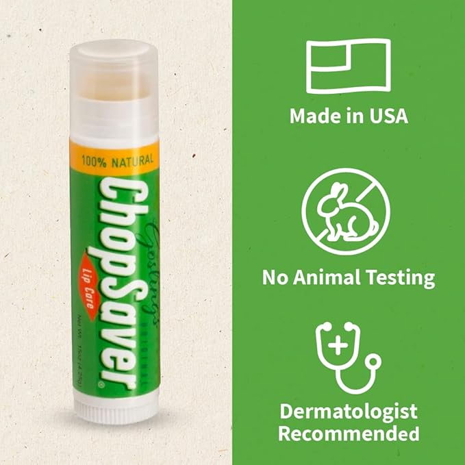 Gosling's Original ChopSaver Lip Care, All Natural Hydrating Lip Balm, Chapstick for Musicians and More, Effective Relief for Dry, Cracked Lips and Skin, Made in USA, 0.15 Oz (Pack of 6)-Velvo Beauty
