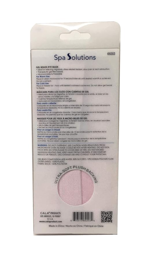 Cala Pink gel beads eye mask-Velvo Beauty