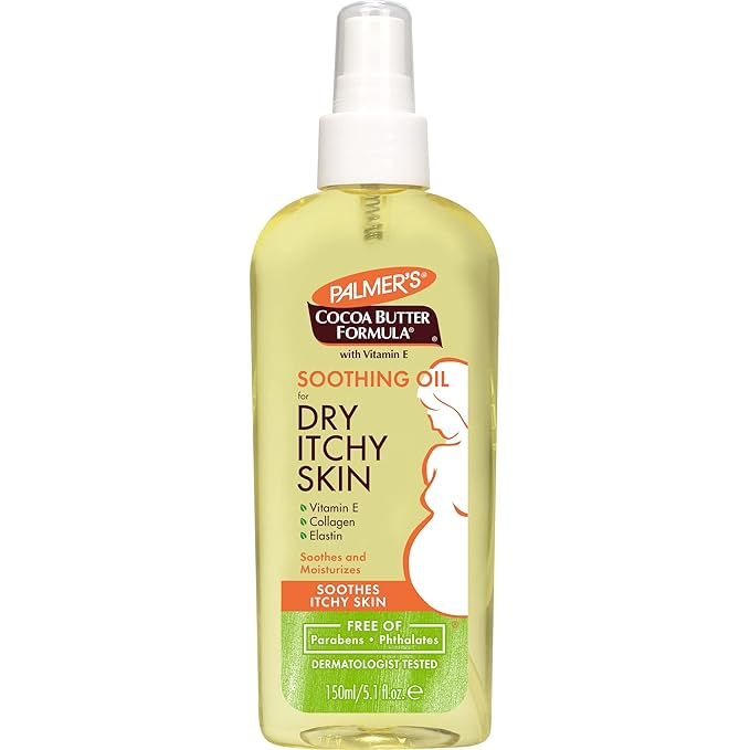 Palmer's Cocoa Butter Formula Massage Lotion for Stretch Marks & Cocoa Butter Formula Soothing Oil with Vitamin E, Dry, Itchy Skin Relief, Pregnancy-Safe Anti-Itch Body Oil, 5.1 Ounces-Velvo Beauty