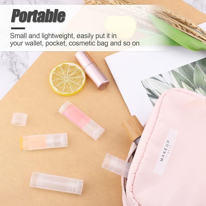 40 PCS 4.5g Oval Lip Balm Tubes Plastic Twist-up Filling Stick Refillable Lipstick Tube Containers for Chapstick Homemade Lip Balm DIY Deodorants Crayon (Clear)-Velvo Beauty