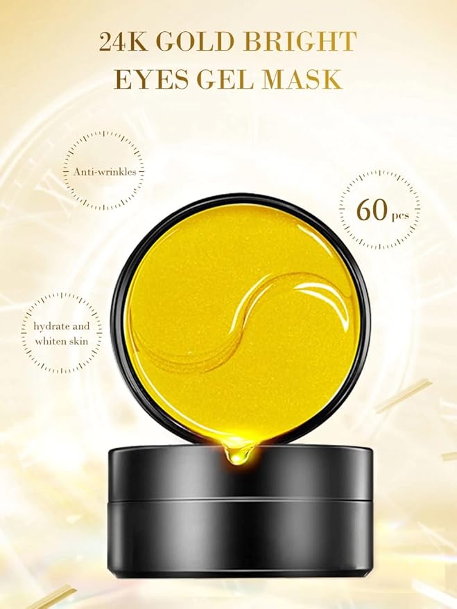 Senana MarinaUnder Eye Masks, Eye Lines And Moisturizing Eye Patches, Moisturizing, Nourishing, Improving Eye Bags, Dark Eye Circles, Under Eye Gel Pads with Collagen Hyaluronic Acid (60 Pieces) (24K Golden eye Collagen)-Velvo Beauty