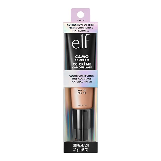 e.l.f. Camo CC Cream, SPF 30 Color-Correcting Medium-To-Full Coverage Face Foundation, Delivers An Airbrushed Finish, Vegan & Cruelty-Free, Medium 310 C-Velvo Beauty