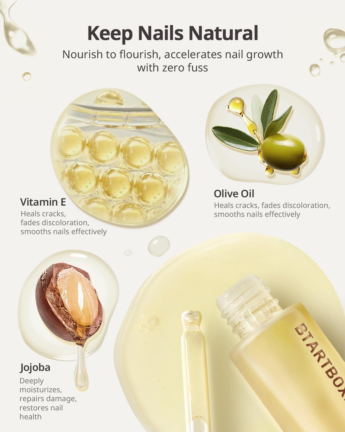 BTARTBOXNAILS Naillush Nail Strengthener & Growth - Repair Damaged Nails, Strengthen Weak & Thin Nails, Extra Strong Nail Growth Treatment, Long Lasting Nail Hardener, 15ml-Velvo Beauty