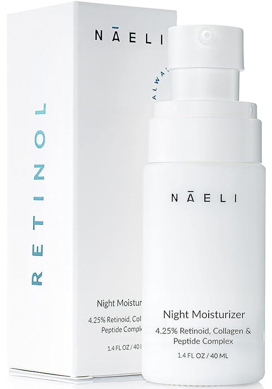 Retinoid Cream - 4.25% Retinol Night Moisturizer for Face & Neck with Collagen, Peptides & Hyaluronic Acid - Anti Aging Wrinkle Cream, Improves Skin Tone & Texture, 1.4 oz-Velvo Beauty
