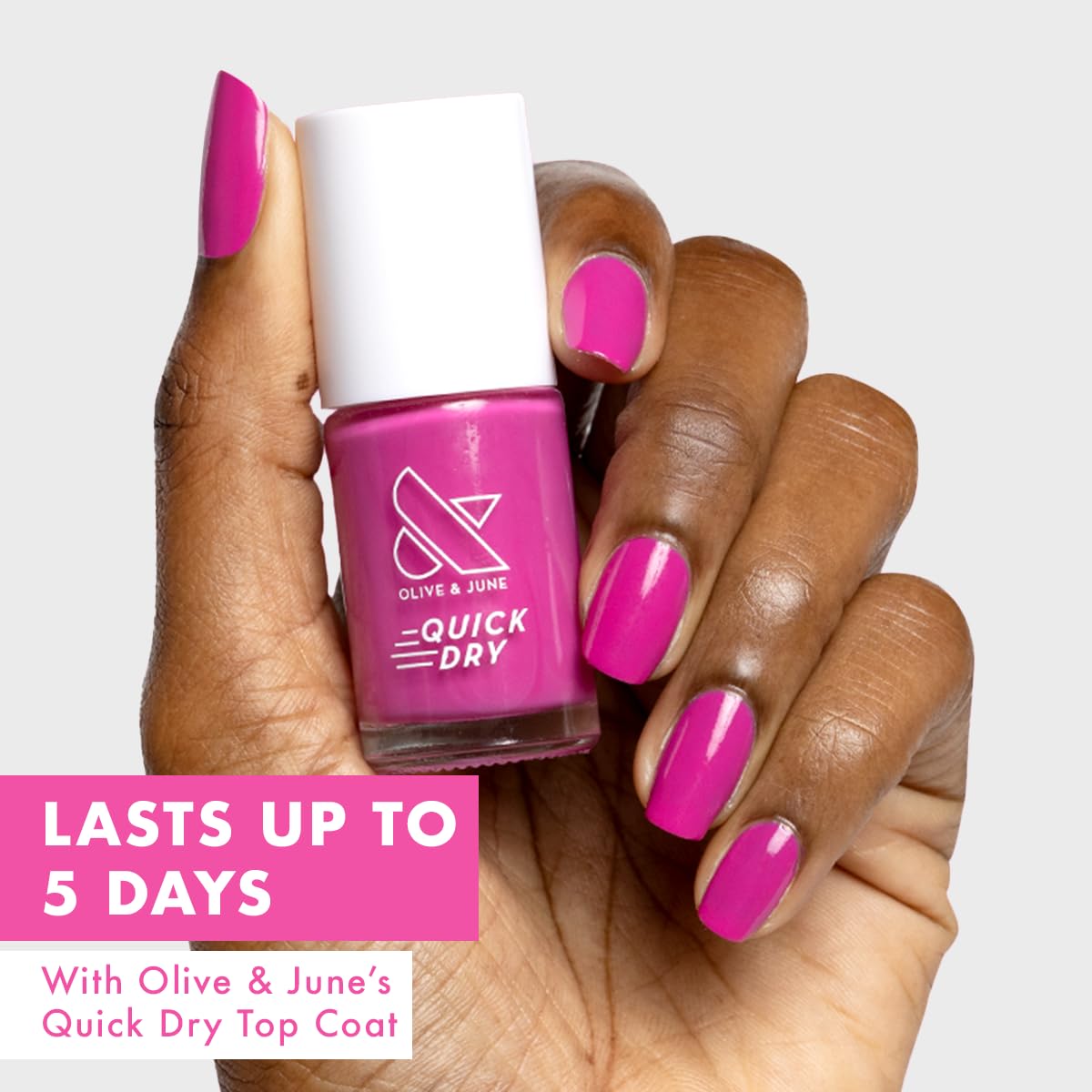Olive & June Quick Dry Nail Polish | Instant Fast-Drying Smudgeproof Color | 15-free, Vegan Cruelty-Free Formula | Lasts up to 5 Days | Salon-Quality Manicure Pedicure at Home | Wildest Magenta Purple-Velvo Beauty