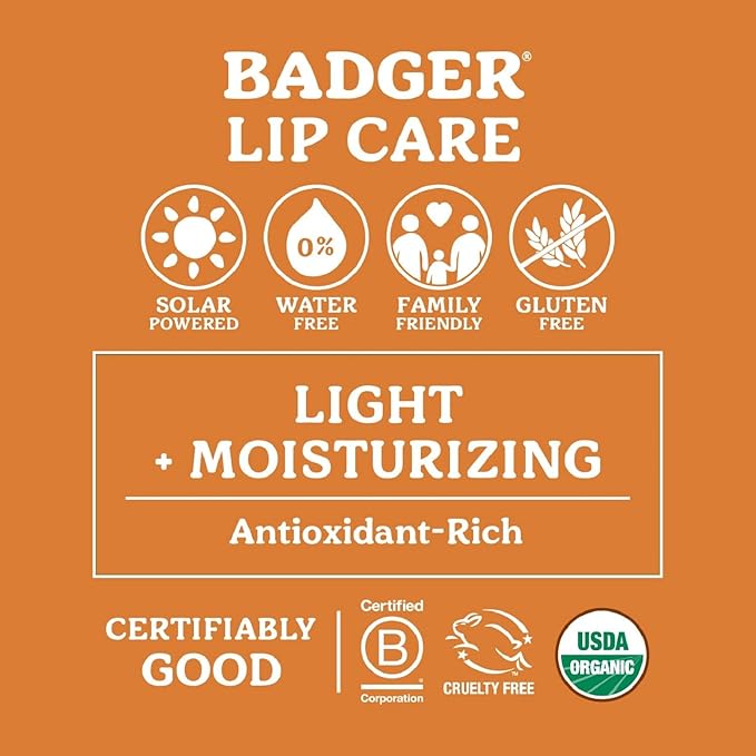 Badger - Classic Lip Balm, Highland Mint, Made with Organic Olive Oil, Beeswax & Rosemary, Certified Organic, Moisturizing Lip Balm, 0.15 oz (4 Pack)-Velvo Beauty