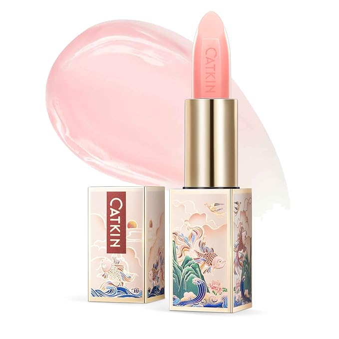 CATKIN Tinted Lip Balm Color Changing Lipstick Ultra Hydrating 100% Natural Lip Moistrurizer with Vitamin E Nourishing For Cracked & Dry Lips 0.12 oz Pink-Velvo Beauty