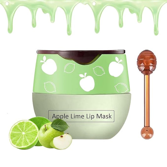 Bee Lip Balm Honey Pot, Lime Lip Mask,Lip Balm Moisturizing Lip Sleep Mask with Stick Hydrating & Prevention Dry and Cracked (Lime)-Velvo Beauty
